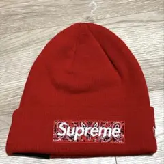 Supreme Bandana Box Logo Beanie Red