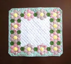 パッチワーク　ヘキサゴン　タペストリー　マット　ハンドメイド