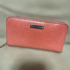 Pinky＆Dianne 長財布　ロゴエンボス　22枚収納　エナメルピンク
