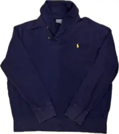 00s POLO by Ralph Laurenショールカラー猫目コットンニット