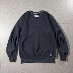 00s ラッセルアスレチックRussell前V無地スウェットチャコールグレー短丈