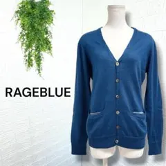 5508【RAGEBLUE】長袖カーディガン Ｖネック ボーダー 薄手 ネイビーのサムネイル