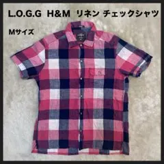 【USED】 L.O.G.G H＆M リネン チェックシャツ Mサイズのサムネイル