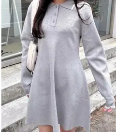 INGNI(イング) エンブレム胸刺繍配色ポロニットミニワンピース