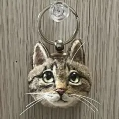 羊毛フェルト　猫　キジトラ　キーホルダーのサムネイル