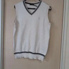 EASTBOY アイボリー Vネック ニットベスト