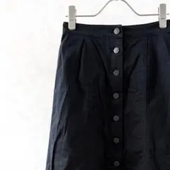 UNIQLO チノフロントボタンロングスカート ハイウエスト Aライン ミディ丈