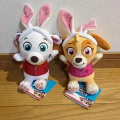 パウ・パトロール　ぬいぐるみ　うさみみver. 2種セット　マーシャル　スカイ