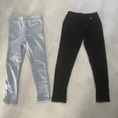 グレーとブラックのレギンス 130㌢(女の子用)
