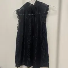 VIS ブラックレースノースリーブトップス　Fサイズのサムネイル