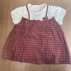 ファミリア　familiar チェック柄チュニック 110 りんご