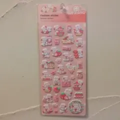 うさぎ♡いちご　プクプクシール