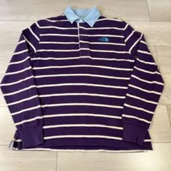 茶タグTHE NORTH FACE ボーダー ポロシャツ M