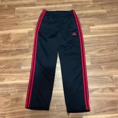 アディダス adidas トラックパンツ 黒 M 裾ドローコード 日本製
