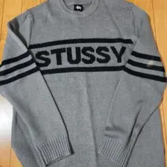 Stussy クルーネック ニット セーター グレー XL