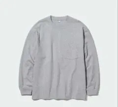 ユニクロコットンクルーネックTシャツ（グレー）