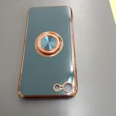 グリーン iPhone用ケース 円形装飾付き