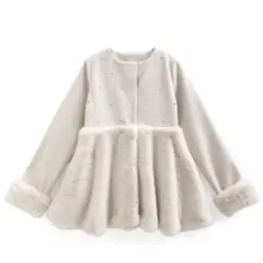 新品♡GRL♡グレイル♡2Wayファーペプラムショート丈コート[kz578]