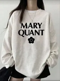 MARY QUANT ロゴプリント 長袖Tシャツ ブラック　Mサイズ