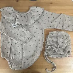 3coins ロンパース&ボンネット&スタイセット 60-80cmのサムネイル