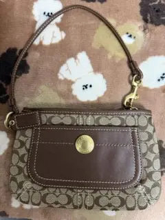 COACH　小物入れ　ポーチ　ブラウン系