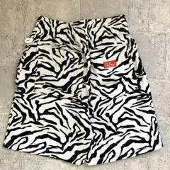 【美品】クックマン シェフパンツ ゼブラ柄 ハーフパンツ Cookman