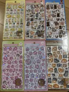 【正規品】ボンボンドロップシール和柄　6枚セットたまご　新旧桜　猫　柴犬　日本犬