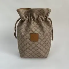 【タマさま専用】CELINE セリーヌ ショルダーバッグ 巾着型 マカダム CELINE(セリーヌ) マカダム柄 巾着ショルダーバッグ PVC×レザー