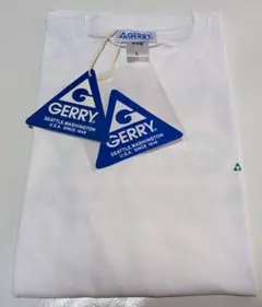 GERRY 別注 バックプリント/ワンポイント 刺しゅう 半袖Tシャツ 白 Lのサムネイル