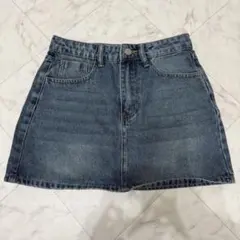 デニム ミニスカート 前面ポケット付き