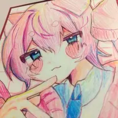 オリジナル　イラスト　手描き　アナログ　色紙