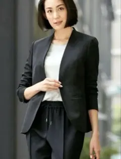 未使用　ICB 【洗える】Fied 上質ノーカラージャケット　サイズL