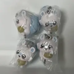モモンガ ちいかわ つまんでつなげてますこっとカプセルトイ 4個 キーホルダー