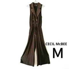 Ｍ　CECIL McBEE ブラウン　オールインワン　秋　冬　襟　ノースリーブ