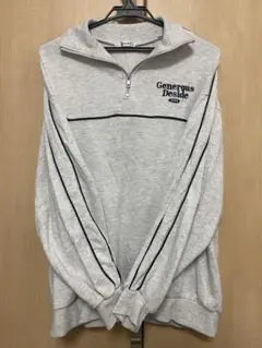 イングINGNI トレーナー スウェットMハーフジップ 袖ライン　ゆったりサイズ