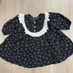 花柄黒ワンピース 90サイズのサムネイル