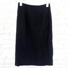 タイトスカート 膝丈 ストライプ ビジネススーツ 裏地バックスリット オフィス