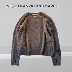 UNIQLO アニヤハインドマーチ カシミヤ100% ニット XL グレー 美品