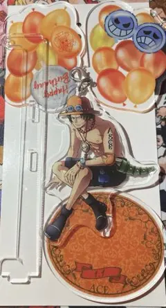 ワンピース バースデーゆらゆらアクリルスタンド ホログラム缶バッジ エース