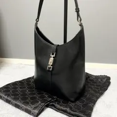 GUCCI ジャッキー オールレザー ワンショルダー ホーボーバッグ 黒