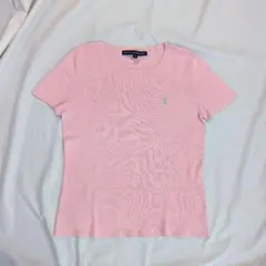 【RALPH LAUREN SPORT】90s半袖コットンニット　うすピンク