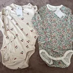 チェリー　花柄ロンパース　h&m 90 長袖
