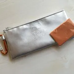 【未使用】BEAMS DESIGN シルバー×オレンジ メガネケース