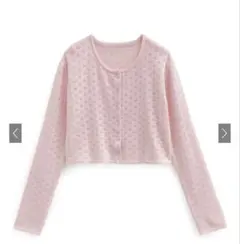 グレイル　透かし編みショート丈ニットカーディガン[an1676]