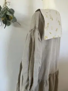 ローウエスト　ギャザー　ワンピース