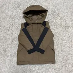 プティマイン フード付きダウンコート　オリーブブラウン 110