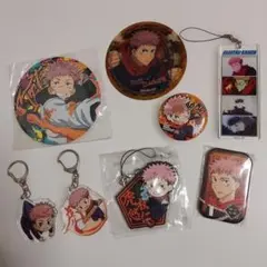 呪術廻戦 虎杖悠仁 キーホルダー 缶バッジ 8点まとめ売り