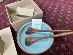 Noritake サラダボールと木製スプーンセット