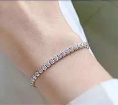 クリスタルストーン シルバーブレスレット モアサナイト