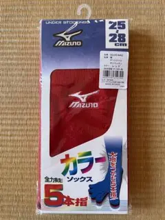 アンダーソックス　赤　25-28㎝　5本指